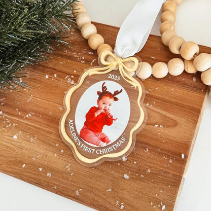 Custom Family Photo Christmas Ornament 2025 – Personalized Gift