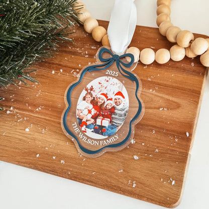 Custom Family Photo Christmas Ornament 2025 – Personalized Gift