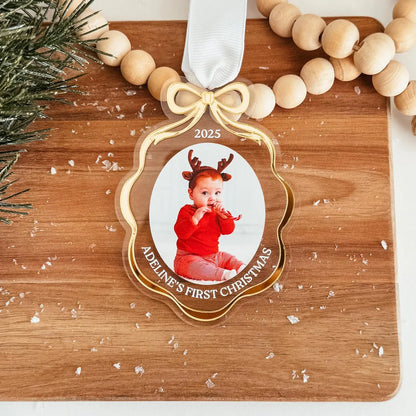 Custom Family Photo Christmas Ornament 2025 – Personalized Gift
