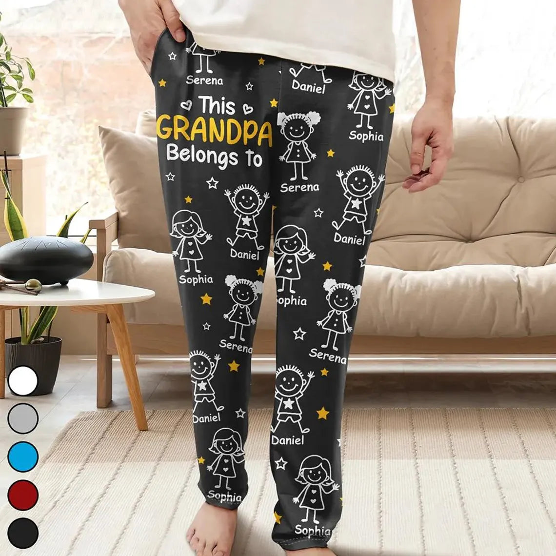 This Grandpa/Dad Belongs To – Personalized Kids & Pet Pajama Pants