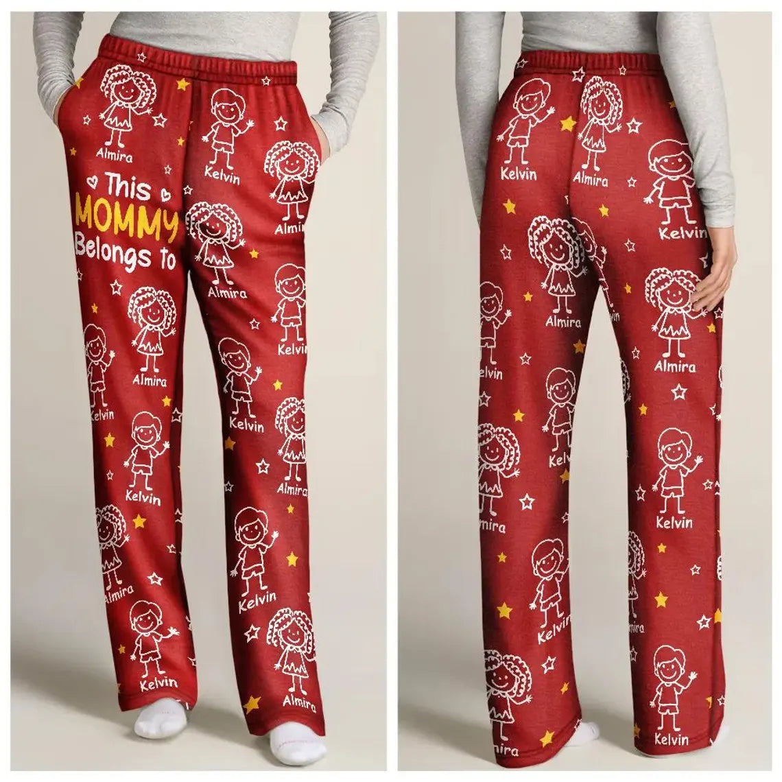 This Grandpa/Dad Belongs To – Personalized Kids & Pet Pajama Pants