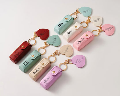 Personalized Birth Flower Lipstick Case with Mirror – Custom Gift