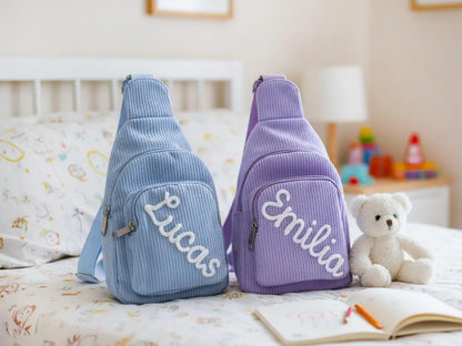 Personalized Toddler Corduroy Mini Sling Bag | Custom Kids Purse