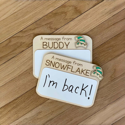 Custom Elf Message Board | Personalized Engraved Reusable Elf Sign