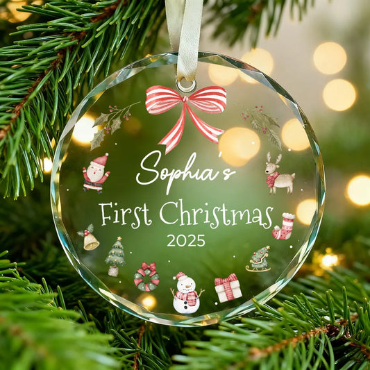 Personalized Baby’s First Christmas Ornament 2025 | Glass Keepsake