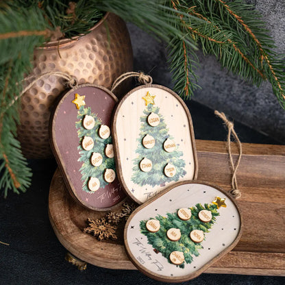 Personalized Family Christmas Ornament 2025 – Custom 3D Wood Keepsake