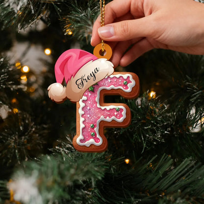 Personalized Gingerbread or Candy Cane Letter Ornament | Custom Initial