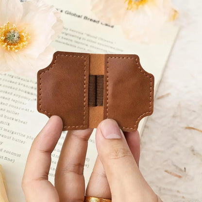 Personalized Leather Bookmark with Birth Flower & Pen Holder