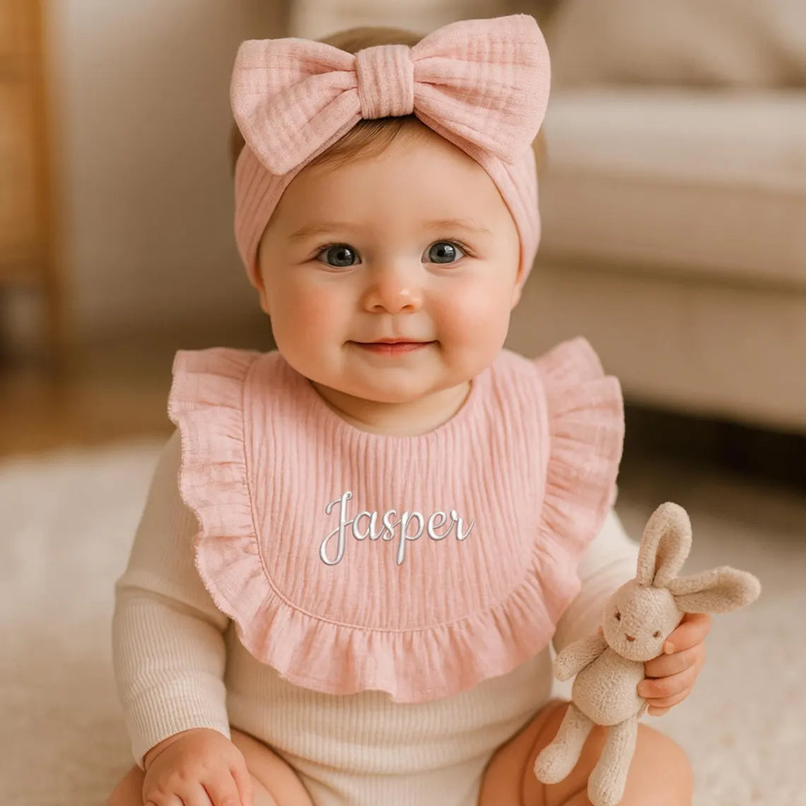 Personalized Baby Bibs – Custom Embroidered Cotton Baby Gift