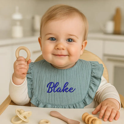 Personalized Baby Bibs – Custom Embroidered Cotton Baby Gift