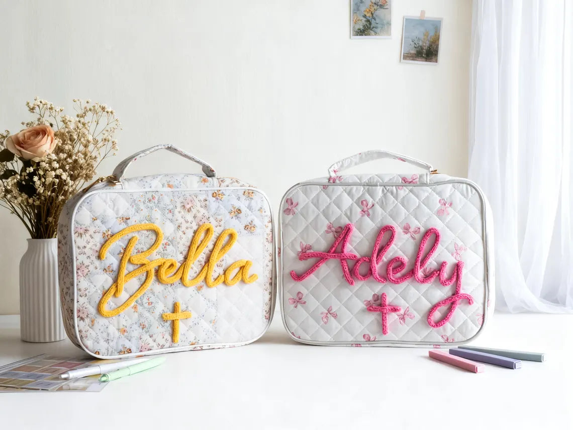 Personalized Quilted Bible Case – Large Size, Custom Embroidery Gift