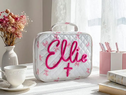 Personalized Quilted Bible Case – Large Size, Custom Embroidery Gift