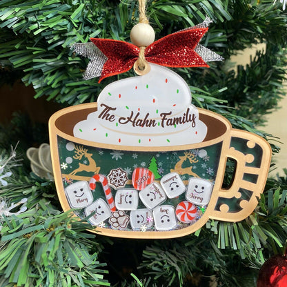 Personalized Marshmallow Family Ornament 2025 | Custom Shake Cup Christmas