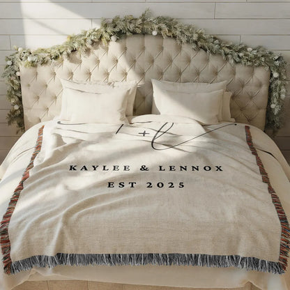 Personalized Wedding Blanket | Custom Couple Woven Throw Blanket Gift