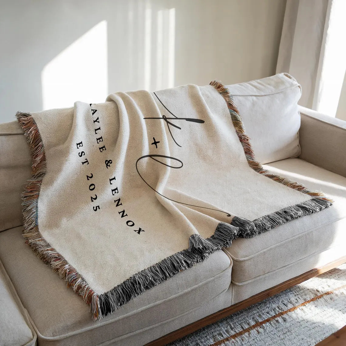 Personalized Wedding Blanket | Custom Couple Woven Throw Blanket Gift
