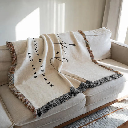 Personalized Wedding Blanket | Custom Couple Woven Throw Blanket Gift