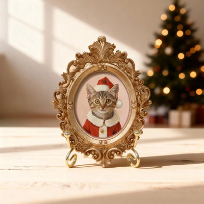 Custom Pet Portrait – Oil Painting Effect Dog & Cat Memorial Keepsake with Frame