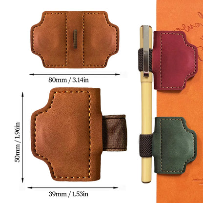 Personalized Leather Bookmark with Birth Flower & Pen Holder