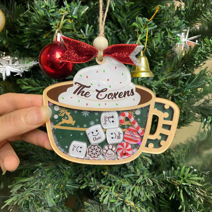 Personalized Marshmallow Family Ornament 2025 | Custom Shake Cup Christmas