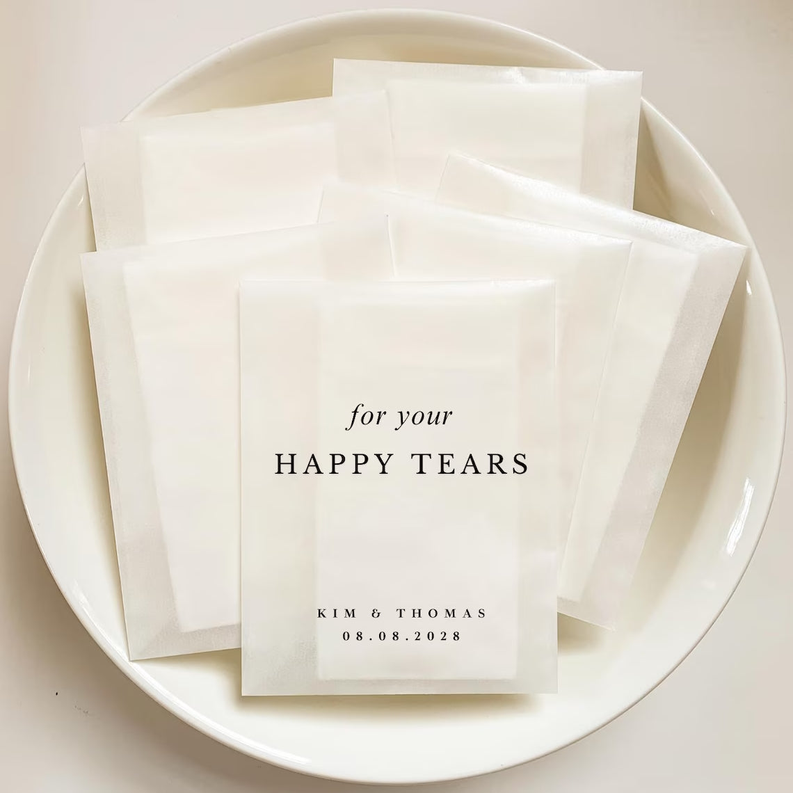 Personalized Wedding Tissue Packs | Happy Tears Wedding Favors