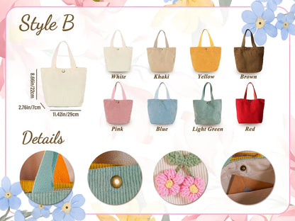 Personalized Corduroy Kids Tote Bag – Custom Name Handbag