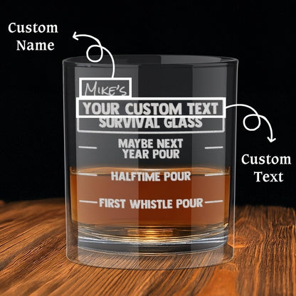 Custom Football Game Day Whiskey Glass – Personalized Gift for Him