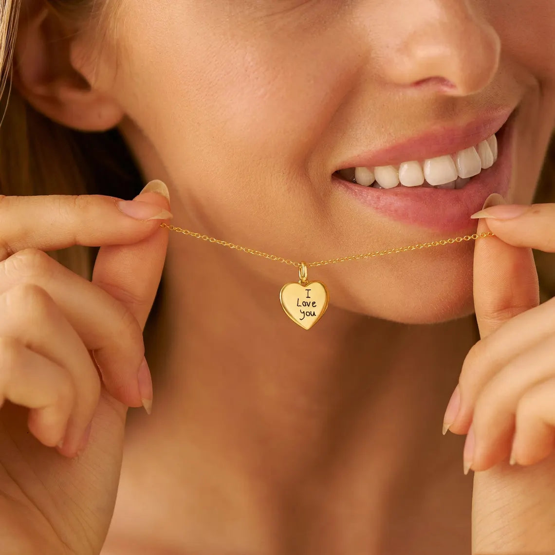 Personalized Handwriting Heart Necklace – Custom Jewelry Gift for Her