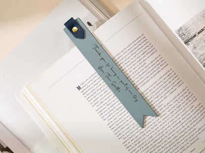 Personalized Engraved Leather Bookmark with Loop – Custom Gift