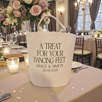 Personalisierter Hochzeitskorb für Knicklichter & Flip-Flops 