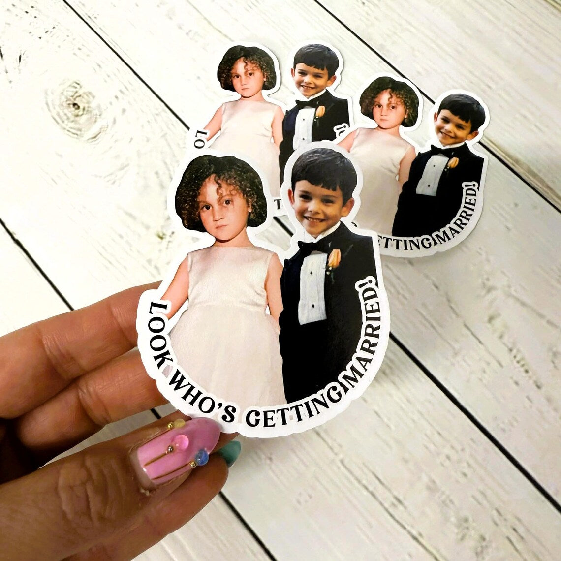 Custom Childhood Photo Stickers – Personalized Wedding & Bachelorette Party Favors