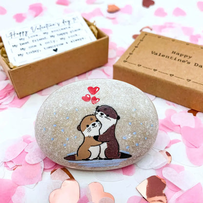 Personalized Otter Rock – Valentine Gift for Couples & Long-Distance Love