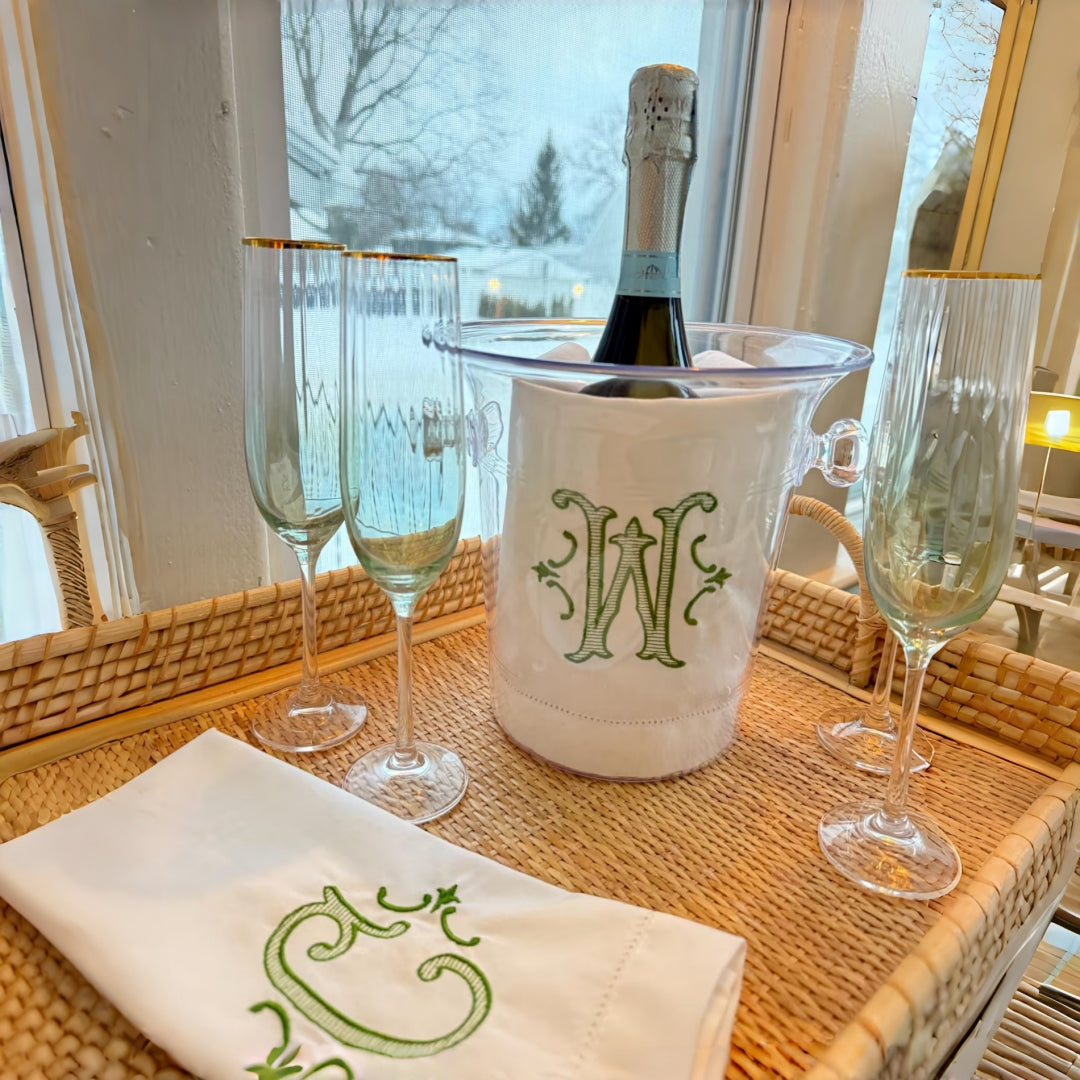 Personalized Embroidered Tea Towel with Custom Initial