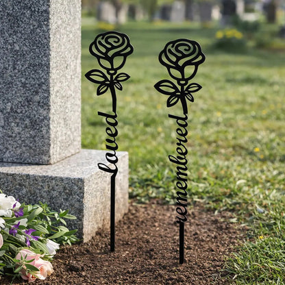 Custom Metal Rose Memorial Garden Stake – Loved Remembered Gift