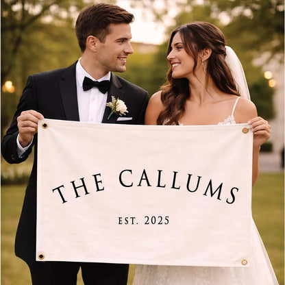 Personalized Wedding Canvas Banner | Custom Last Name Sign