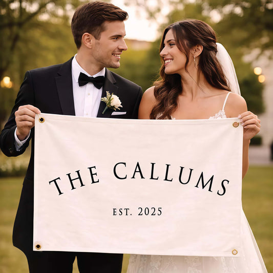 Personalized Wedding Canvas Banner | Custom Last Name Sign