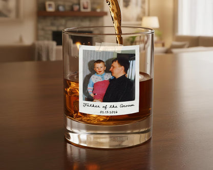 Personalized Whiskey Glass – Custom Photo & Text Gift for Him