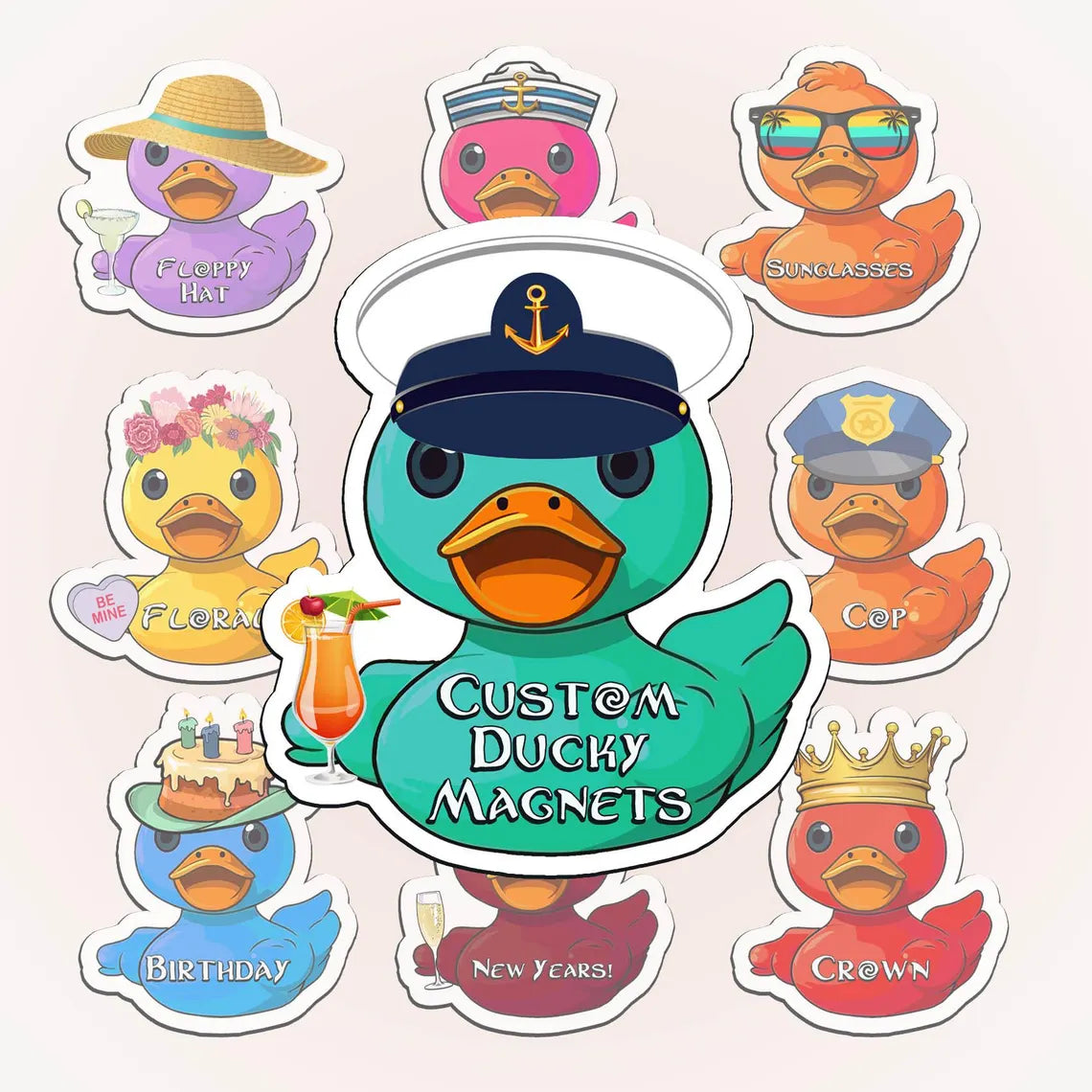 Personalized Cruise Duck Magnet Set of 2 | Stateroom Door Decor