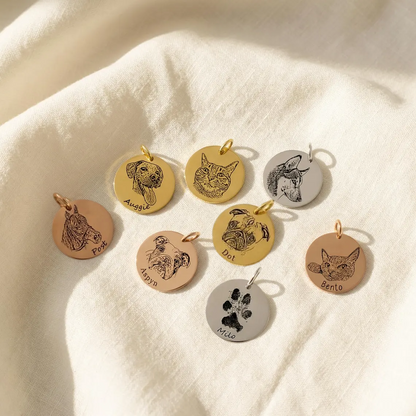 Custom Pet Portrait Bridal Bouquet Charm – Wedding Memorial Gift