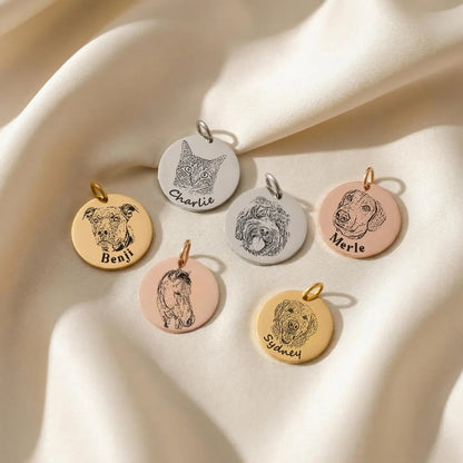 Custom Pet Portrait Bridal Bouquet Charm – Wedding Memorial Gift