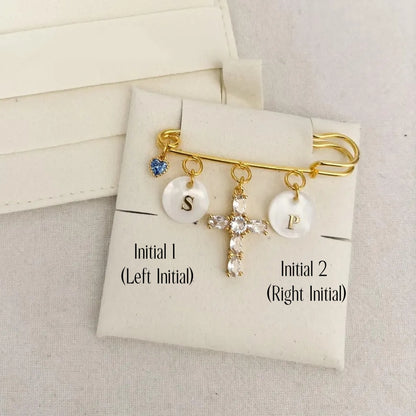 Personalized Wedding Bouquet Pin Something Blue Charm Brooch
