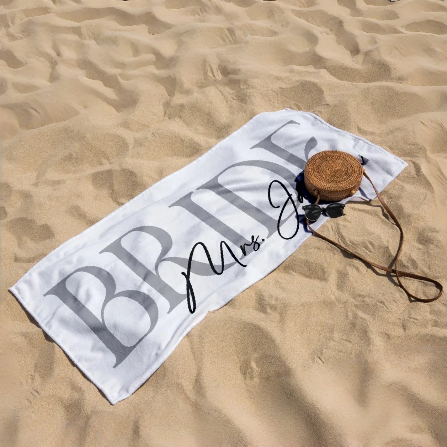Personalized Bride Beach Towel | Custom Honeymoon & Wedding Gift