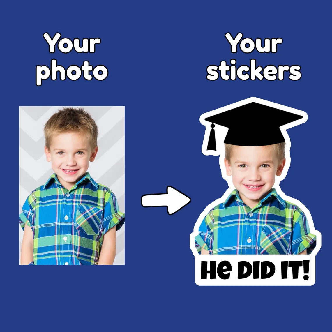 Personalized Graduation Stickers – Custom Face Party Favors