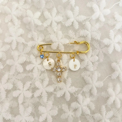 Personalized Wedding Bouquet Pin Something Blue Charm Brooch