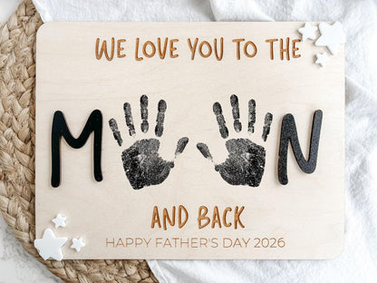Fathers Day Handprint Sign – Personalized DIY Gift for Dad 2026