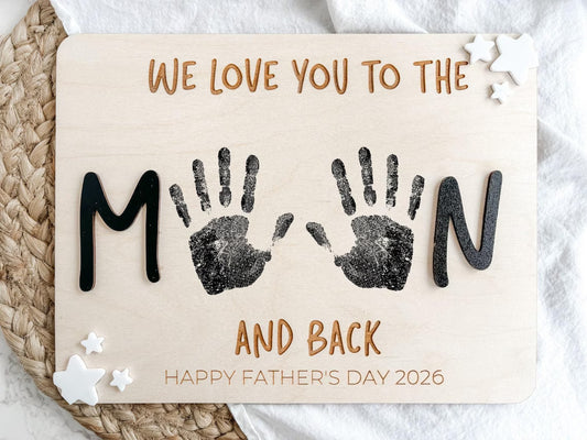 Fathers Day Handprint Sign – Personalized DIY Gift for Dad 2026