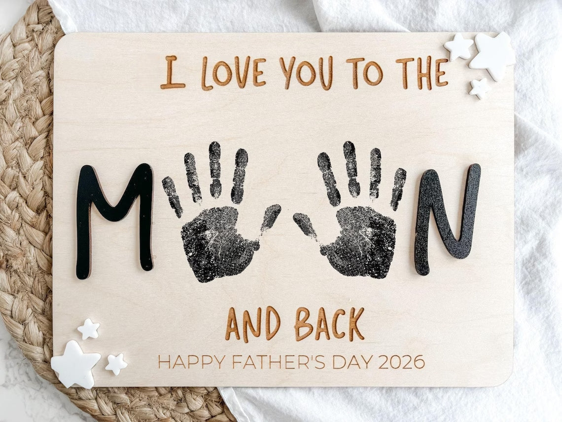 Fathers Day Handprint Sign – Personalized DIY Gift for Dad 2026
