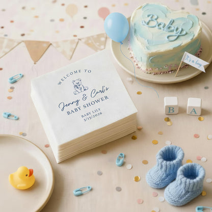 Custom Baby Shower Napkins with Name | Personalized Baby Shower Party Napkins