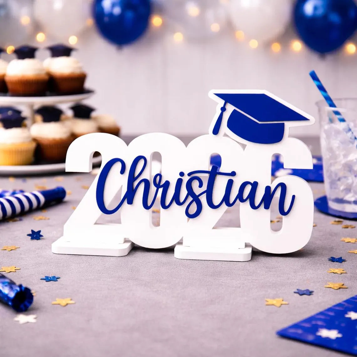 Personalized Class of 2026 Graduation Party Sign – Custom Tabletop Decor