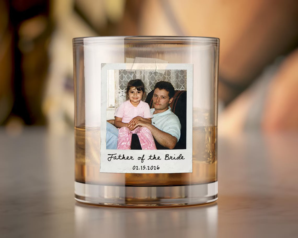 Personalized Whiskey Glass – Custom Photo & Text Gift for Him