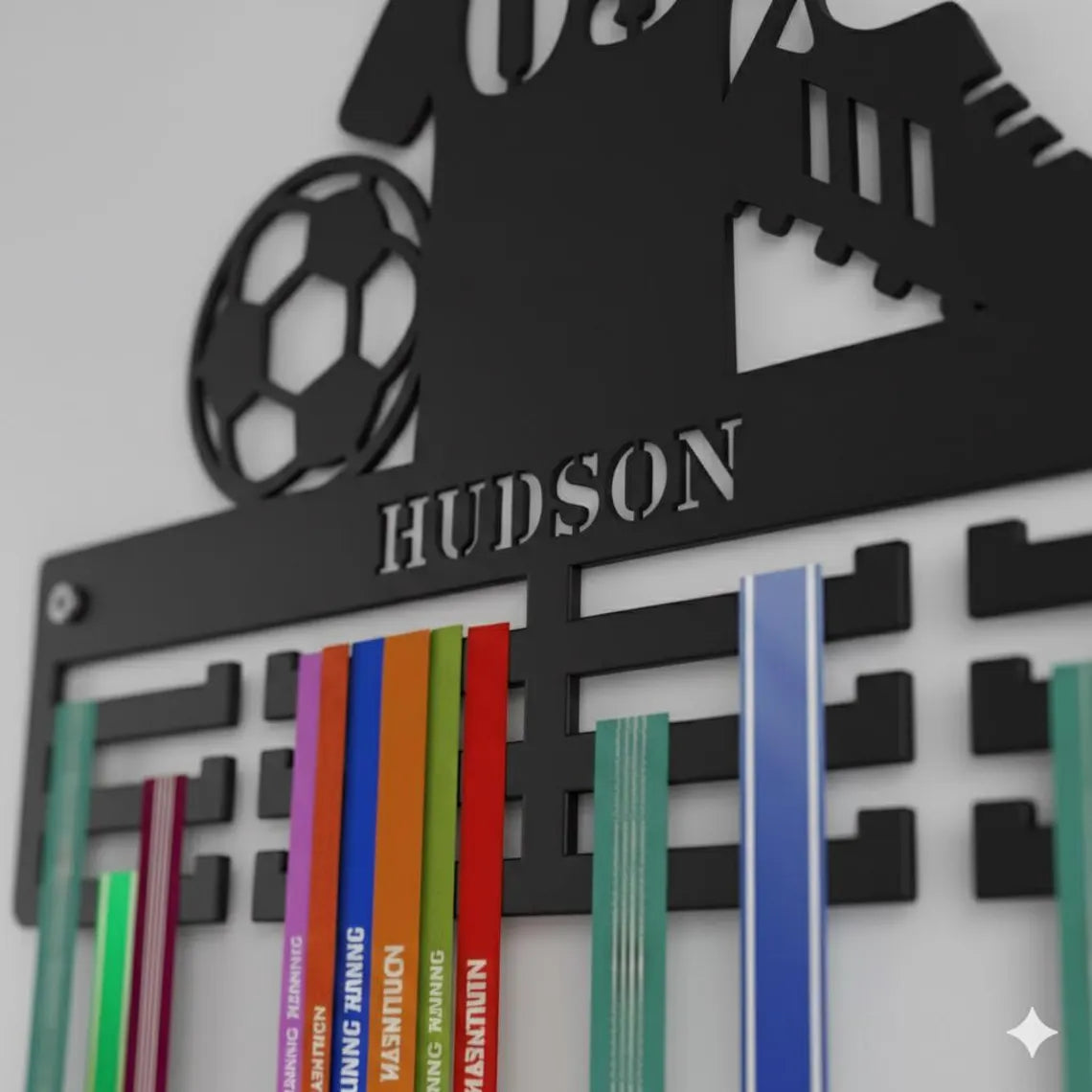 Personalized Football Medal Holder | Custom Soccer Medal Display
